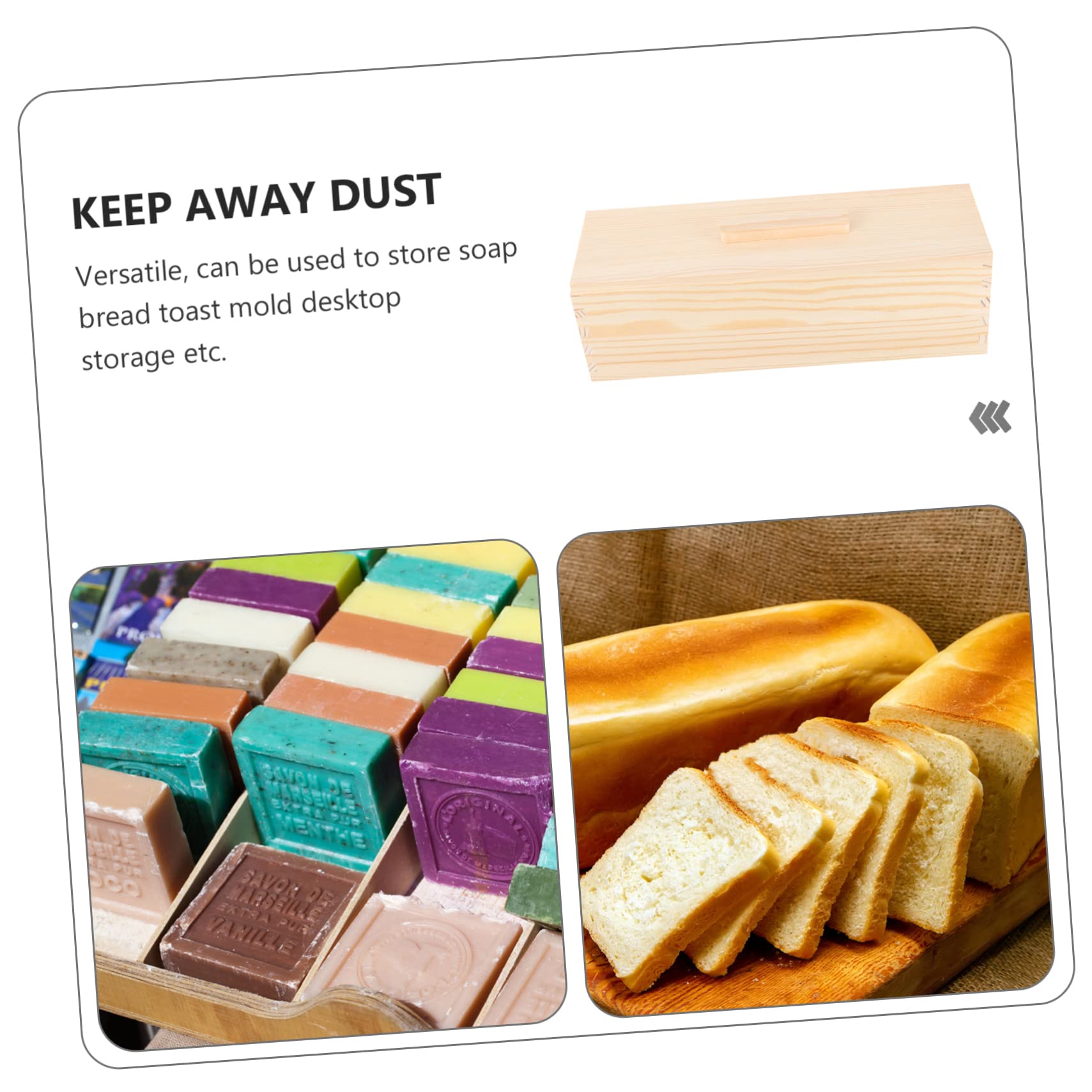 ABOOFAN Nonstick Bread Baking Mold with Wooden Lid Convenient Toast Pan for Home and Bakery Use Airtight Container for Fresh Loaf Storage