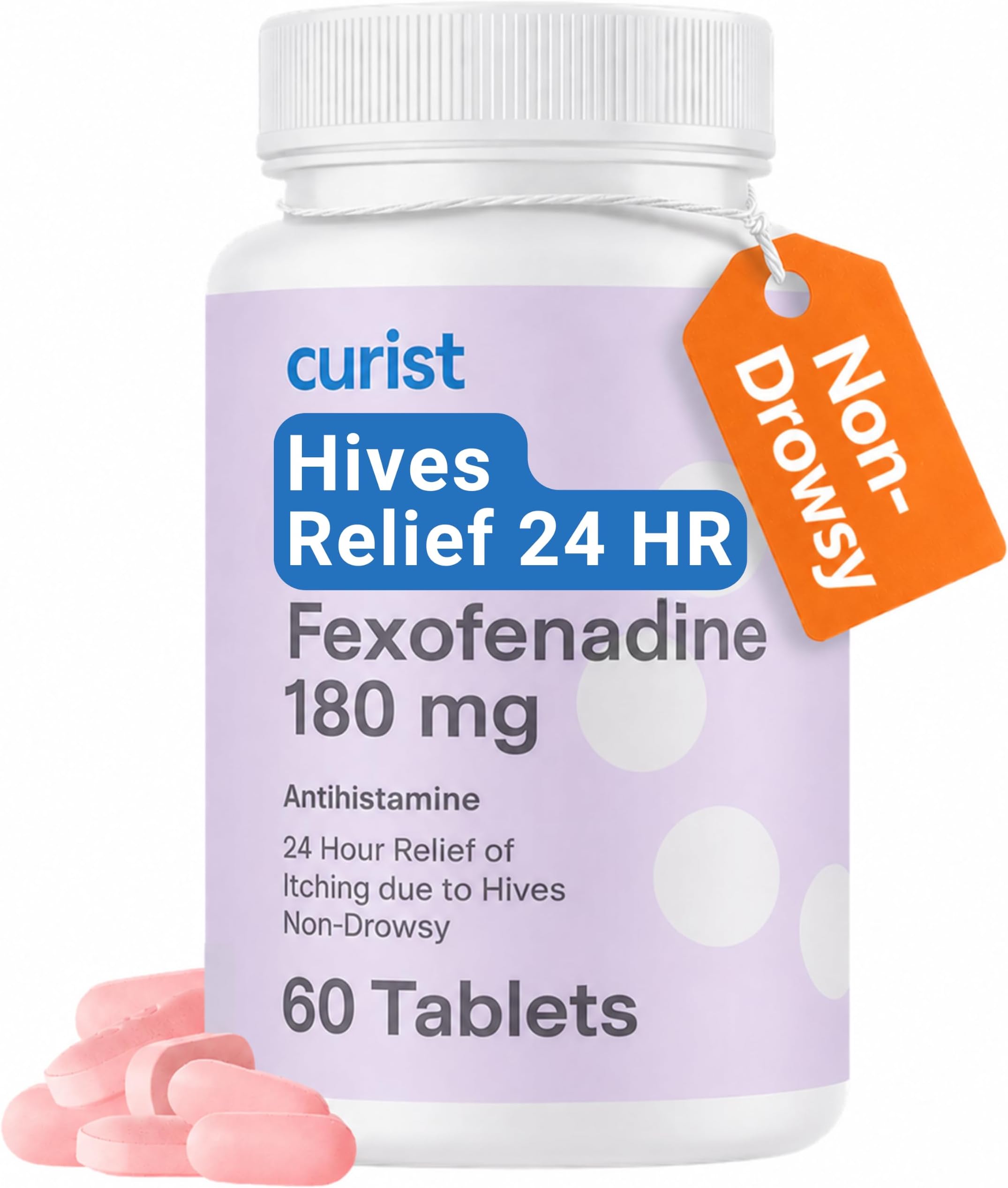 Curist Hives Treatment & Itch Relief (60 Tablets) Fexofenadine 180mg