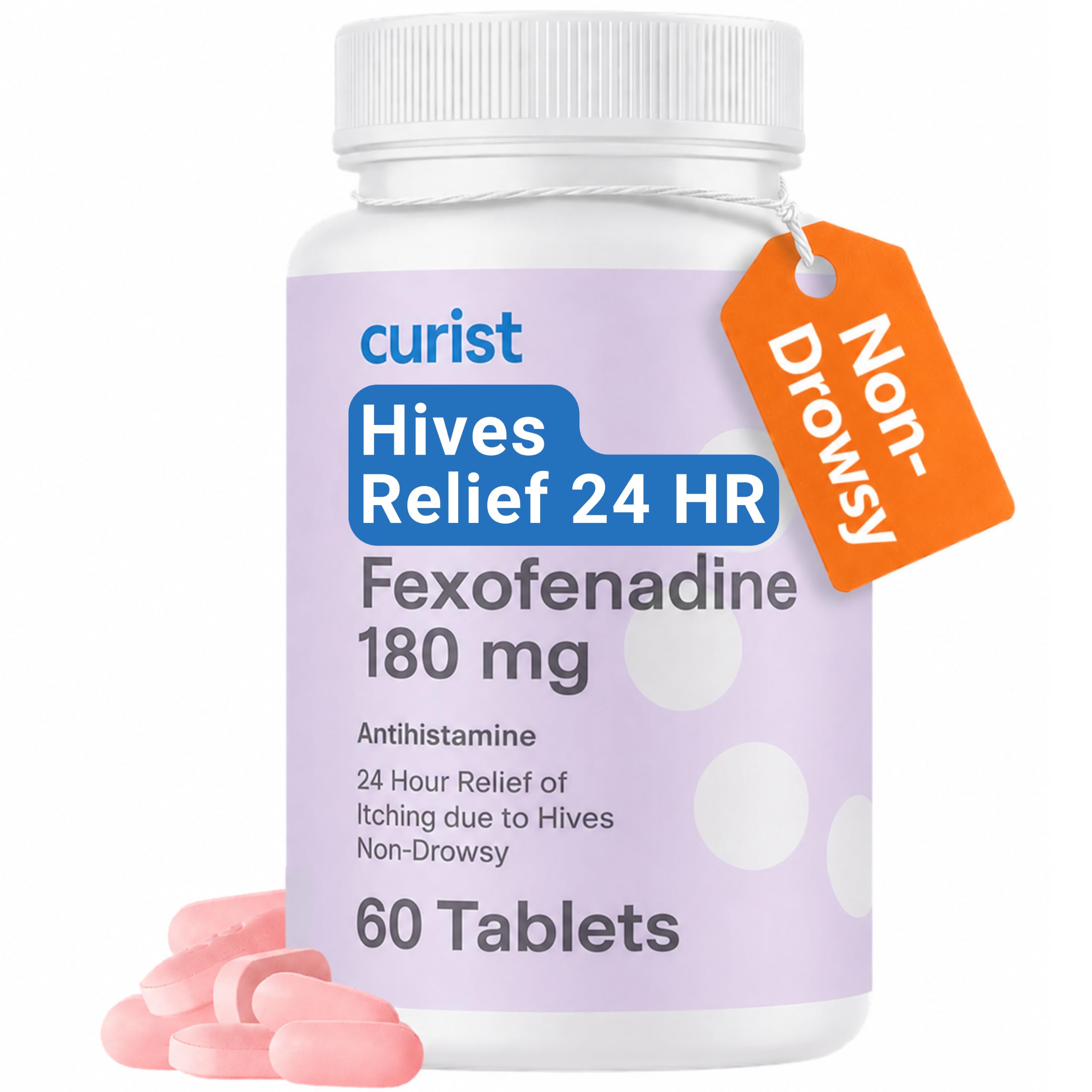 Curist Hives Treatment & Itch Relief (60 Tablets) Fexofenadine 180mg