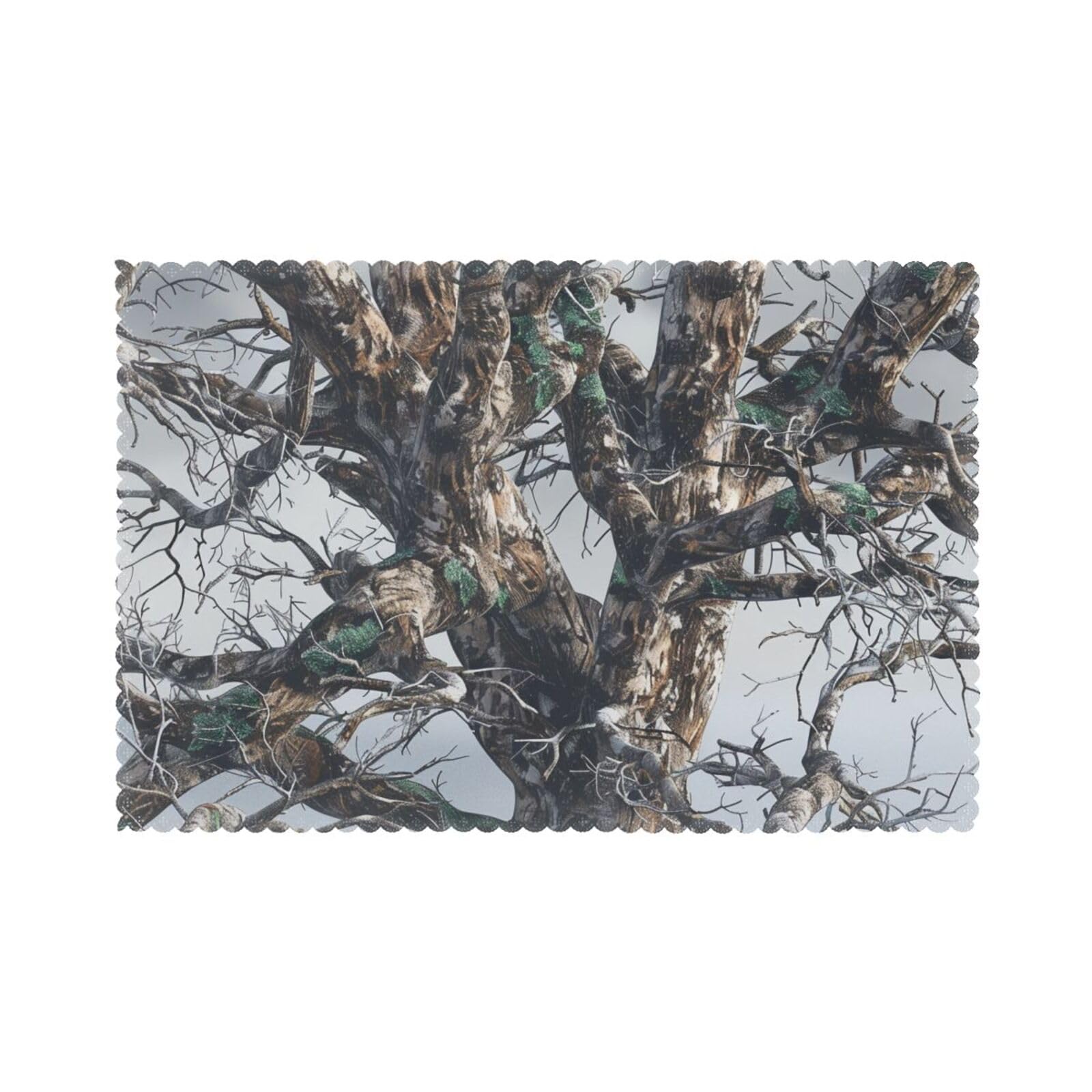 Cold Tree Camouflage Printed Placemat Heat Resistant Place Mats Set of 6 PCS Washable Kitchen Table Mats, 12x18 Inch