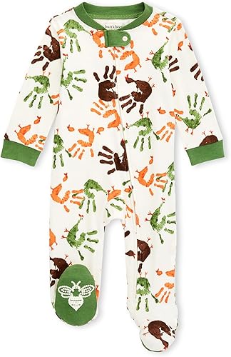 Burt's Bees Baby - Pijama de una pieza para bebé, niño, para dormir y jugar, algodón 100% orgánico, enterizo de una pieza con cremallera frontal