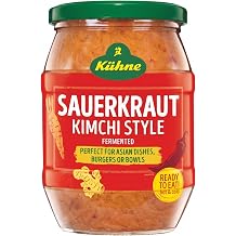 Kuhne Kimchi-Style Sauerkraut, Spicy, Tangy and Crunchy, Asian-Fusion Kimchi Perfect for Sandwiches and Side Dishes, 14.1oz Jar