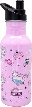 Nerthus Unisex - Adult FIH 807 Water Bottle for Kids Rose 500 ml