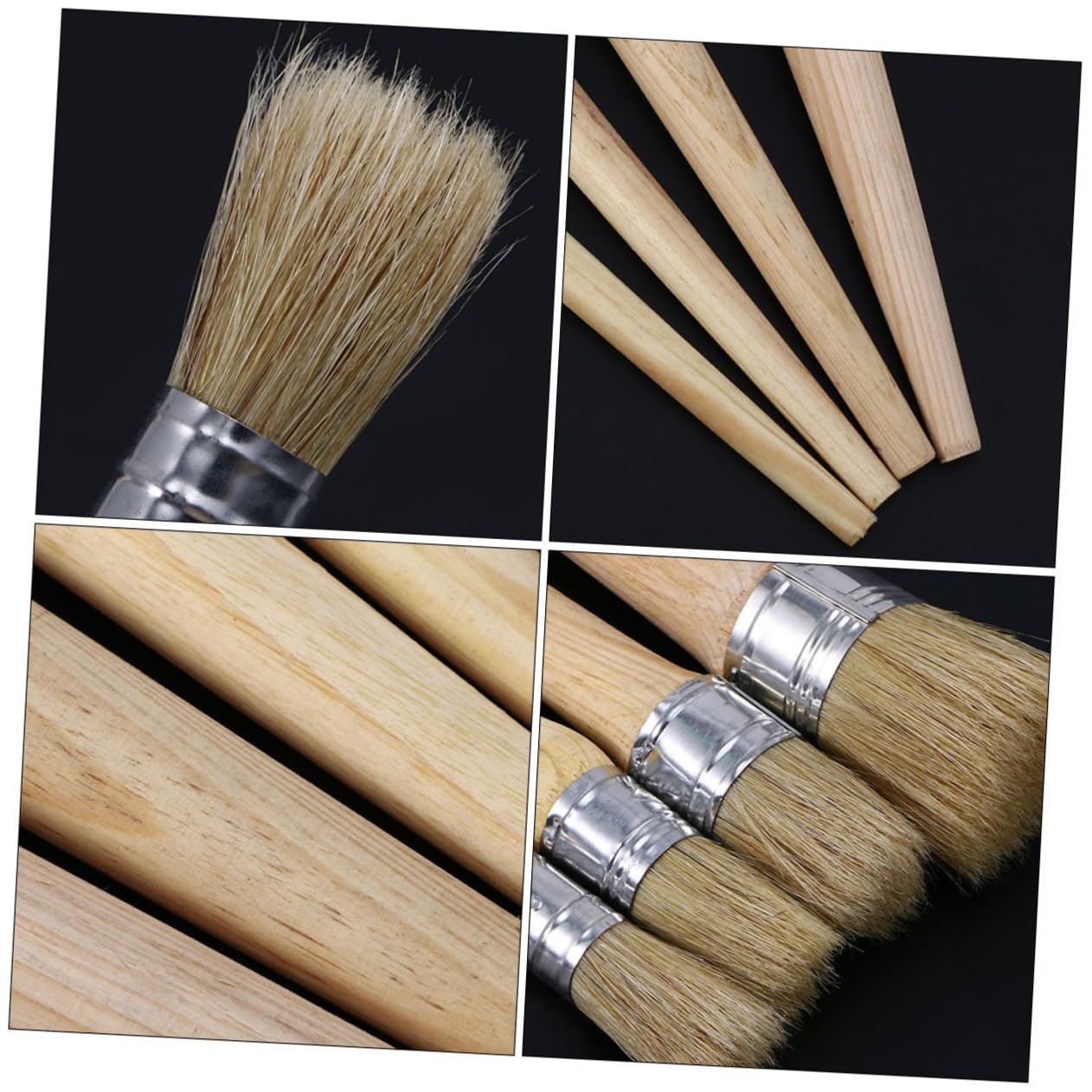 ERINGOGO 2Pcs Round Head Oil Painting Brush Professional Painting Brushes with Handle for Efficient Home and Industry Projects Durable and Easy to Clean