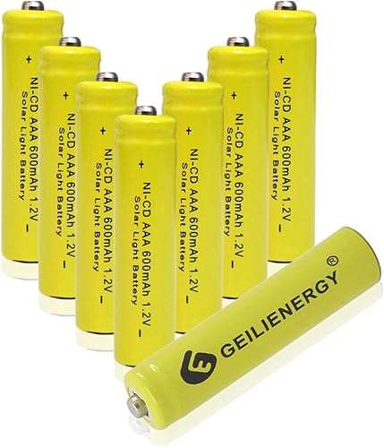 Vista 15 de GEILIENERGY Pilas de luz solar AAA NiCd AAA 1.2V 600mAh Triple A baterías recargables para lámpara solar luces de jardín (paquete de 16) 16