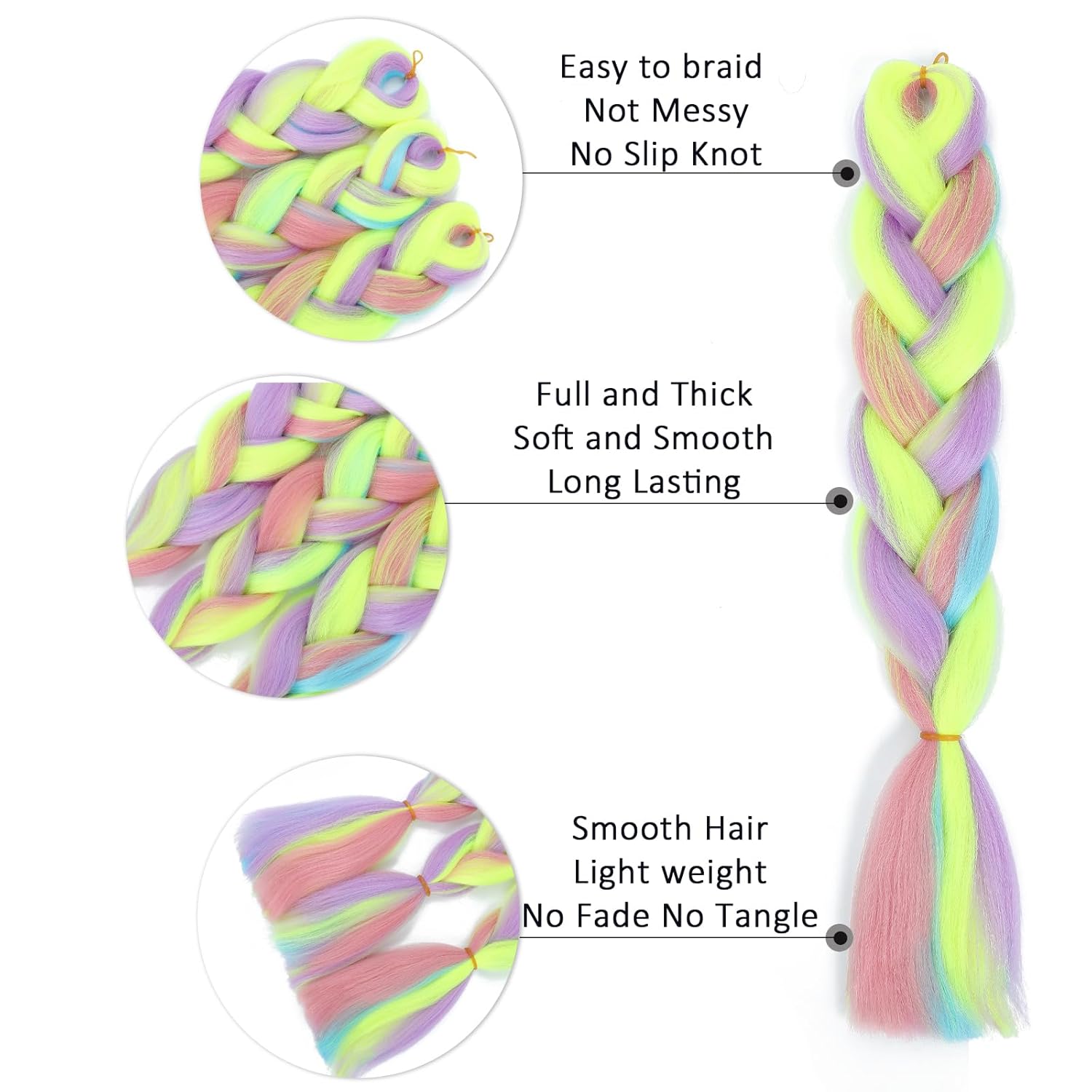 Colorful Ombre Braiding Hair Extensions High Temperature Jumbo Crochet Braiding Hair for Box Twist Braids - Image 3