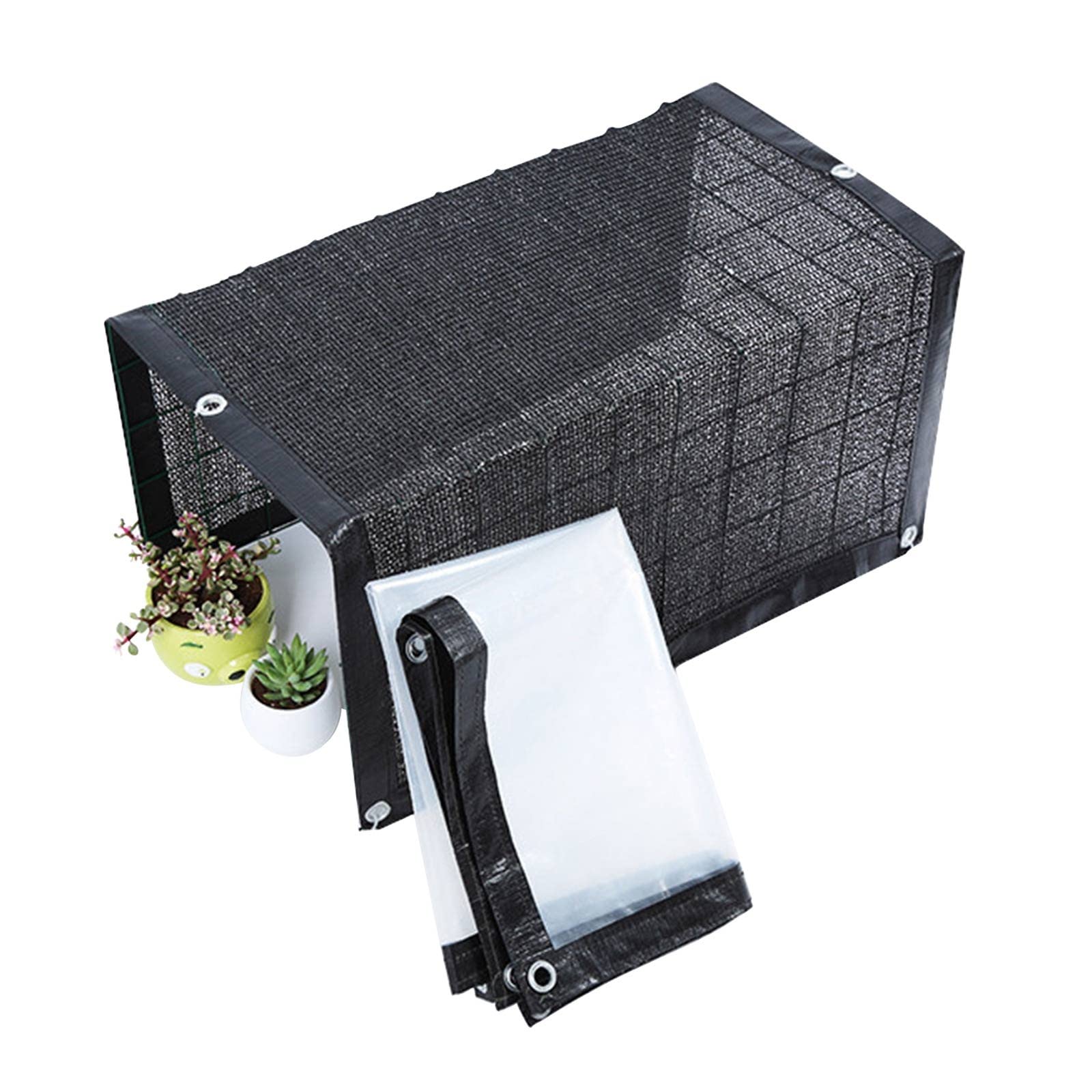 Filet d'ombrage pour serre pare-soleil 80% noir balcon toile 150x40cm