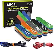 Gizga Essentials Reusable Cable Ties Strap with Double Sided Hook & Loop Wire Organizer Pack of 50 (10.5 cm)