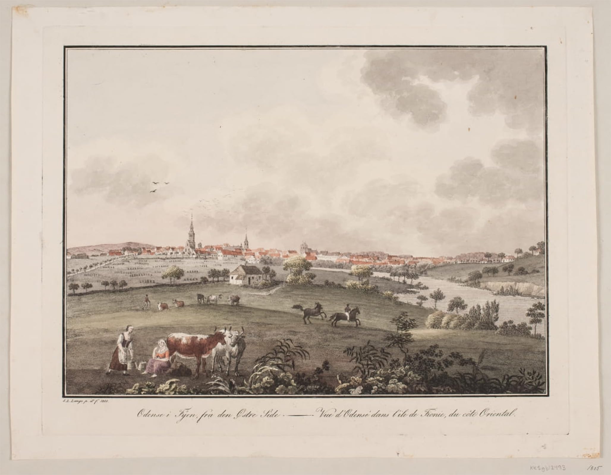 ARTXLXXBN Famous Painting Canvas Artwork Graffiti Print Odense on Funen From the East by Søren L. Lange Portrait Canvas Image for Home Decor 60x90cm