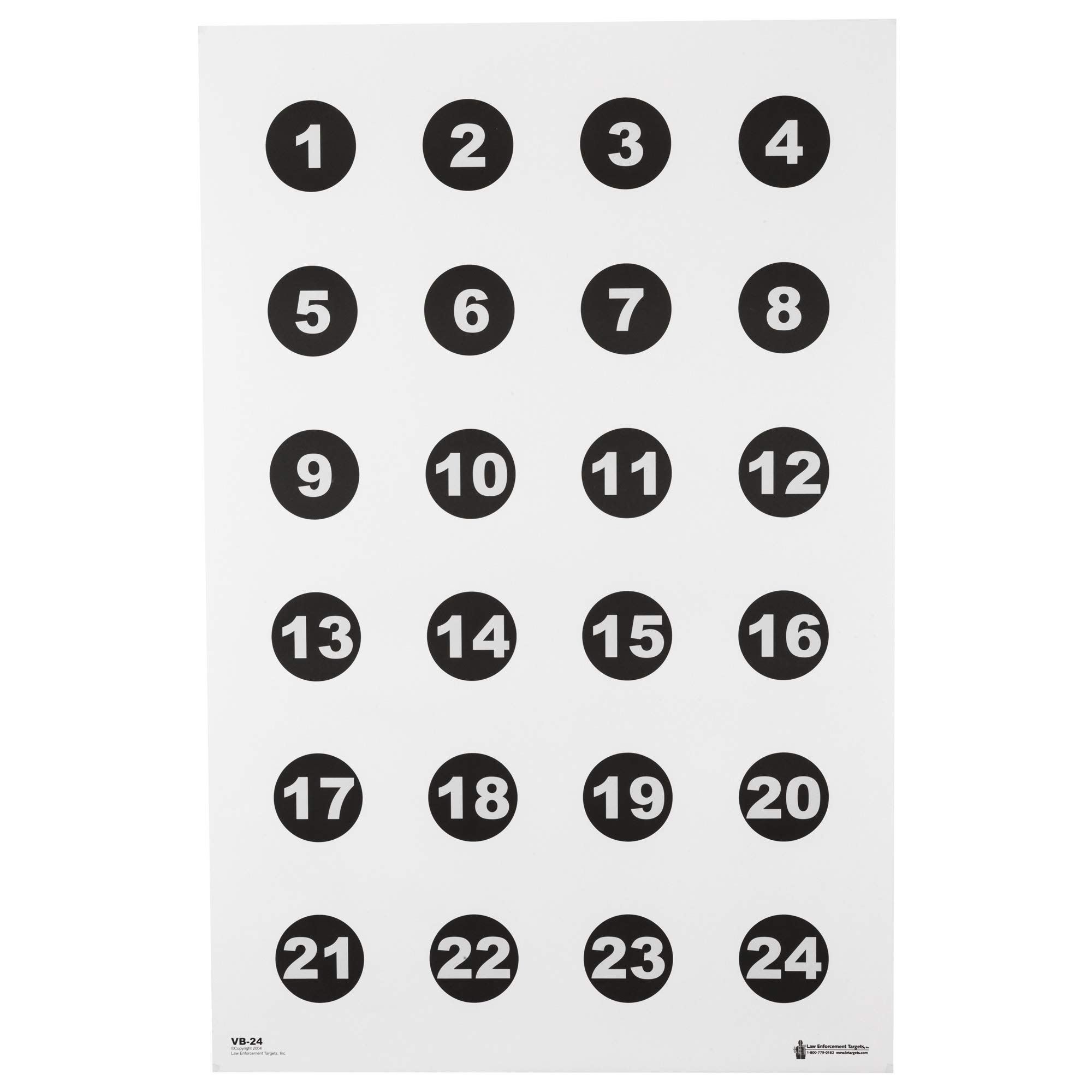 ACTION TGT 24 3" NMBR CIRCLES 100PK