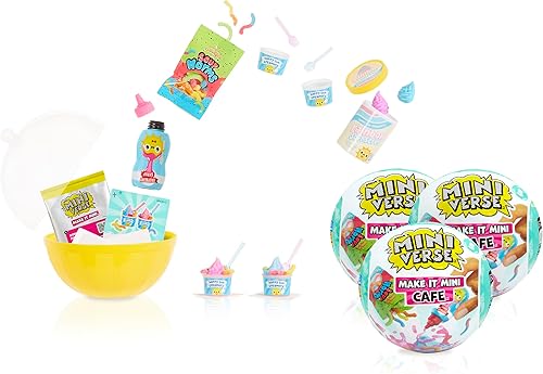 MGA's Miniverse Make It Mini Cafe Series 5 (paquete de 3), mini coleccionables, embalaje misterioso a ciegas, bricolaje, juego de resina, réplica de