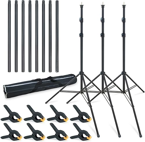 Miniatura 7 de LINCO Soporte de fondo para fiestas, 9 x 20 pies, kit de fondo de estudio de video resistente 4166 para bodas, fiestas, sesión de fotos