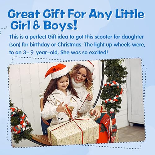 Miniatura 7 de LEFELWEL Scooter eléctrico para niños, acelerador de pulgar confiable, cubierta LED intermitente y ruedas, 3 alturas ajustables, diseño inclinado