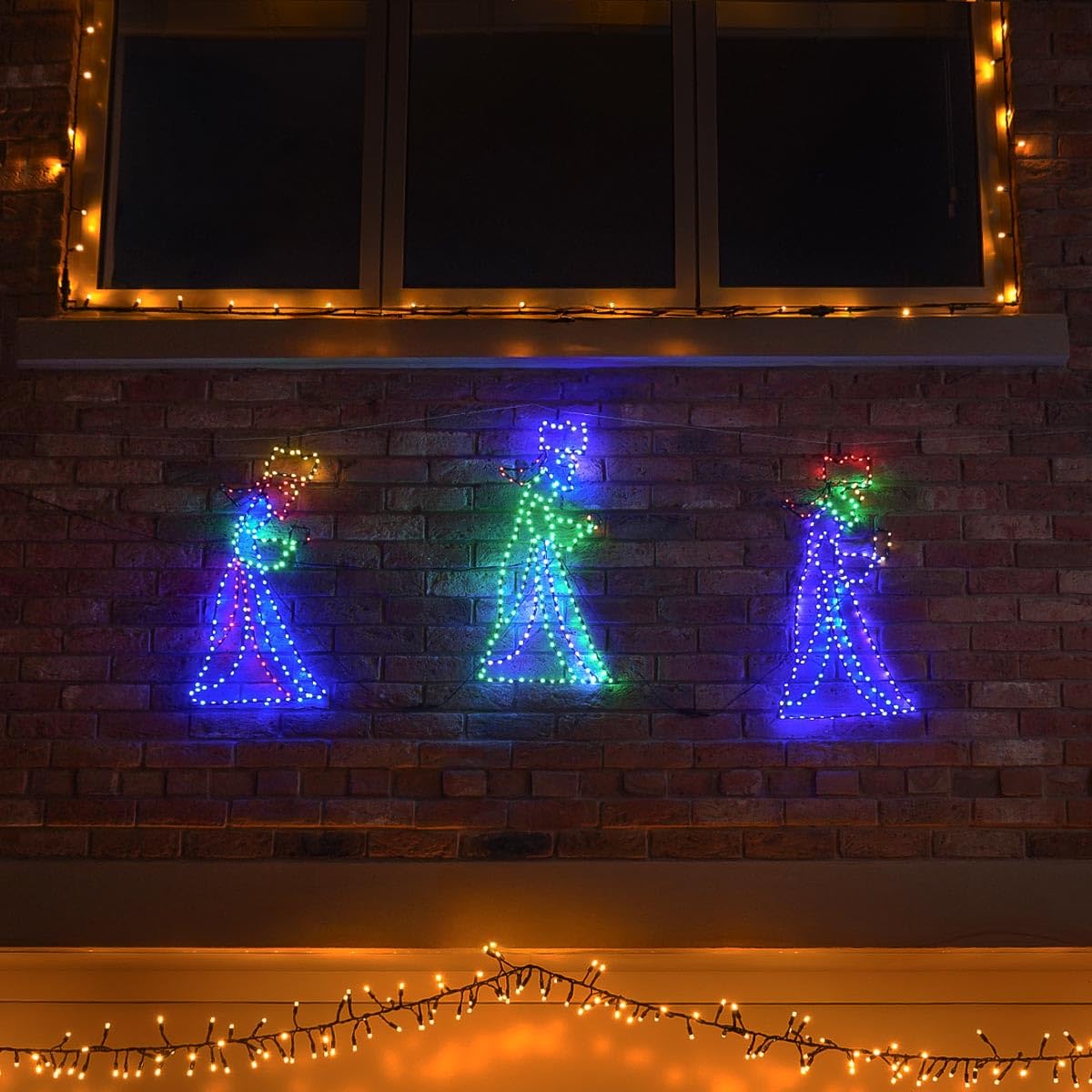 Festive Lights 69cm LED Heilige DREI Könige Weihnachten Weihnachtsdeko zum Aufhängen Weihnachtsdeko aussen beleuchtet Weihnachtsbeleuchtung aussen Deko Weihnachten Outdoor