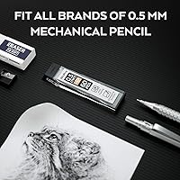 Vista 3 de Nicpro 600 repuestos de plomo de 0.020 in HB #2 resistentes a roturas para lápices mecánicos de 0.020 in, paquete de 60 por tubo, 10 tubos