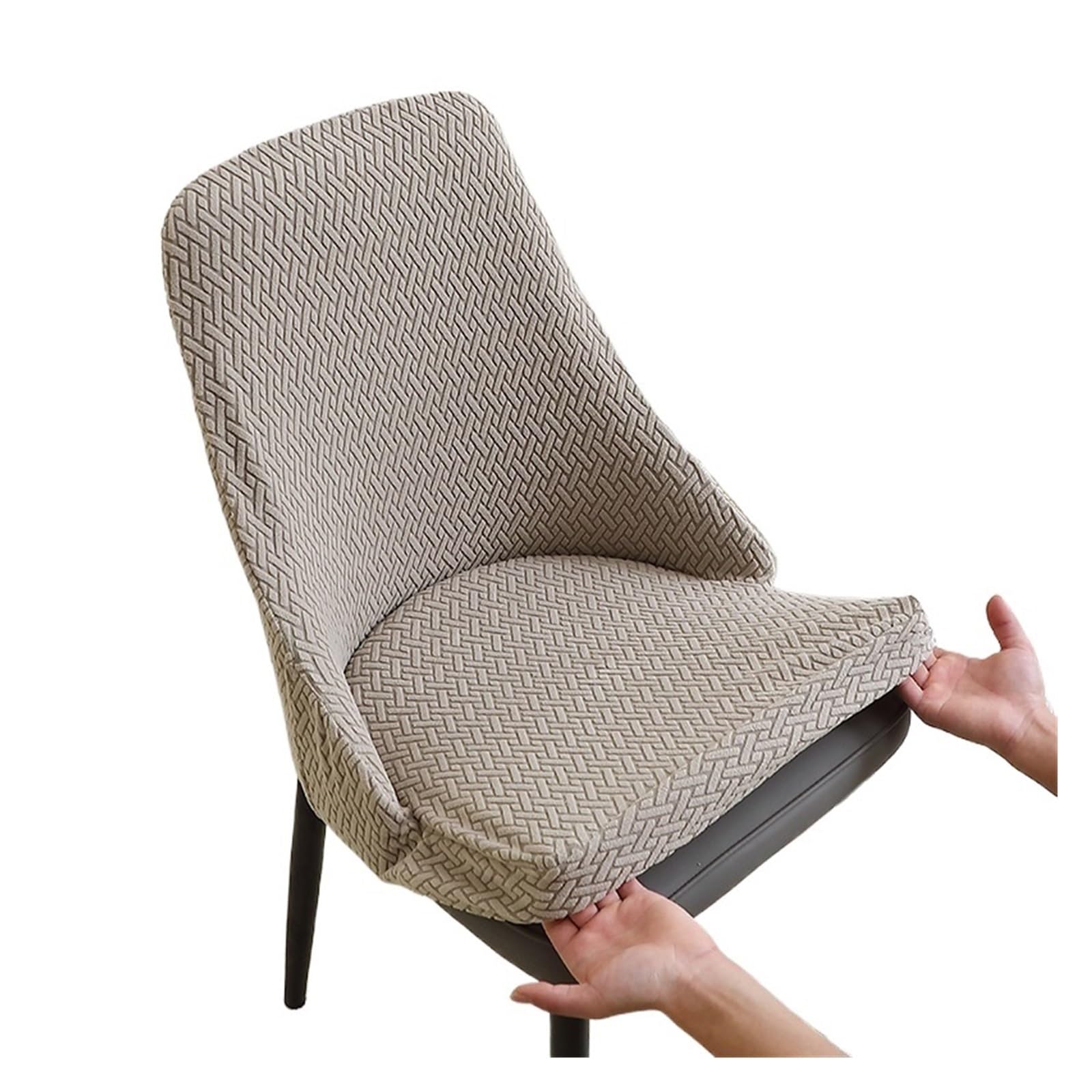 CIOPLJHKL Stretch Small Armchair Cover Leaf Jacquard Dining Chair Slipcover All-inclusive Curved Protector For Party Home 1/2/4/6Pcs for Hotel, Banquet(C2 Chair cover,2pcs)