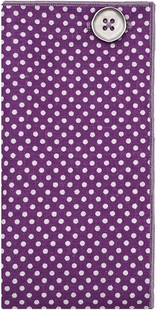 Purple & White Dot w/Silver Button Men's Pocket Square by The Detailed Male