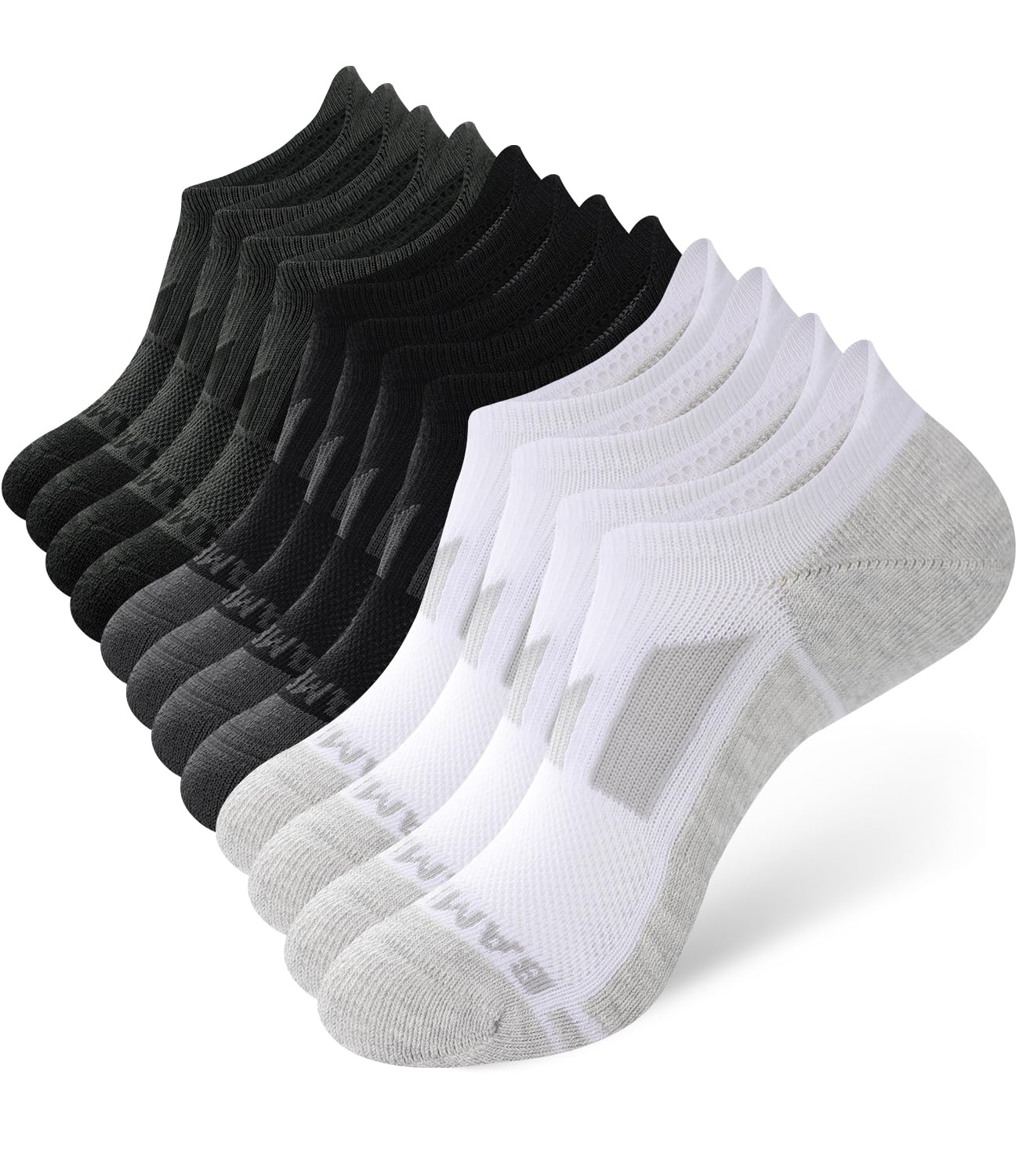 BAMBOO COOL Men's No-Show Socks Low Cut Breathable Moisture-Wicking Socks Non Slip Running Workout casual, 6 Packs