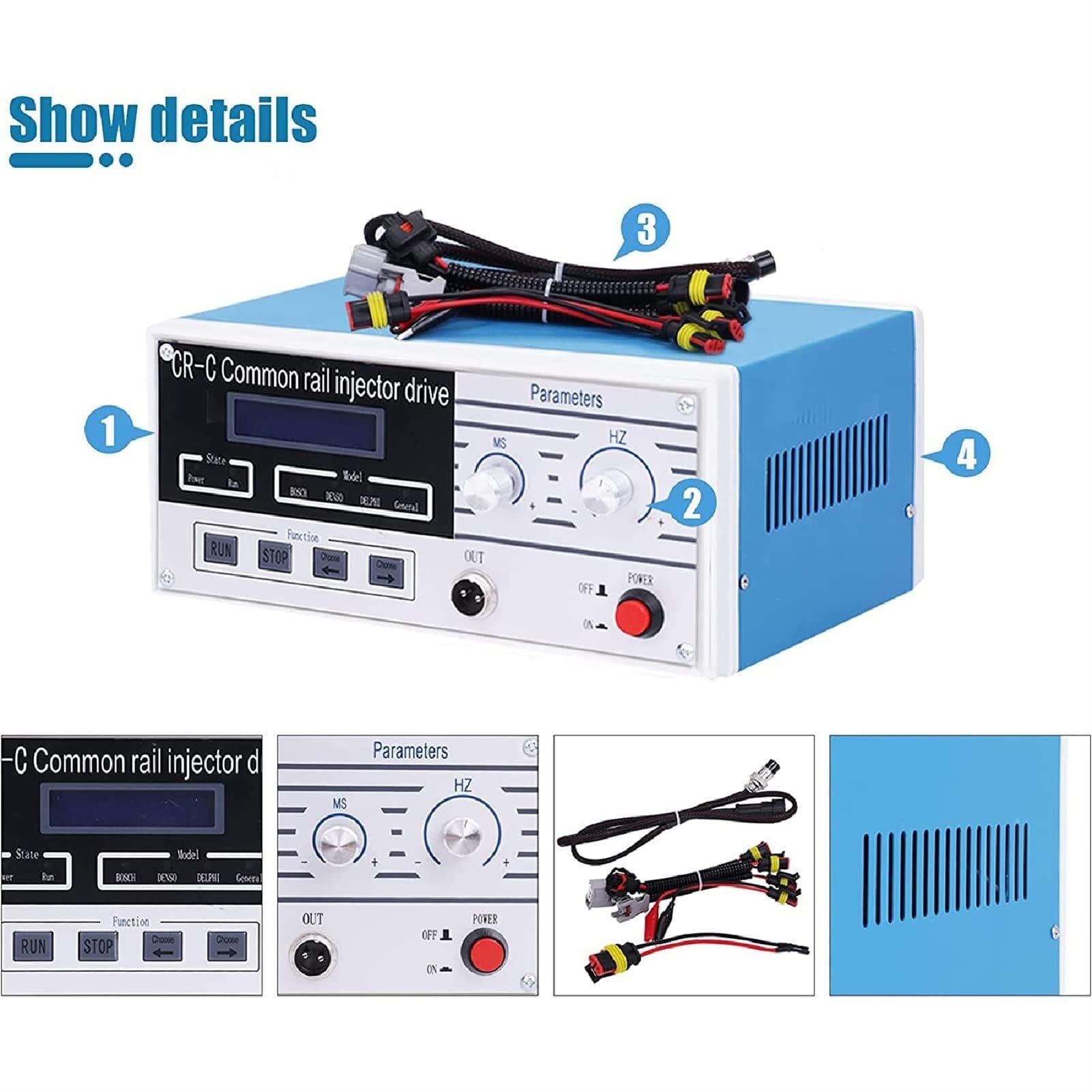AWAYDD Combination CR-C Multi Function Diesel Common Rail Injector Tester S60H Injector Cleaner and Tester Drive Fuel Repair Tool for Electromagnetic Injectors