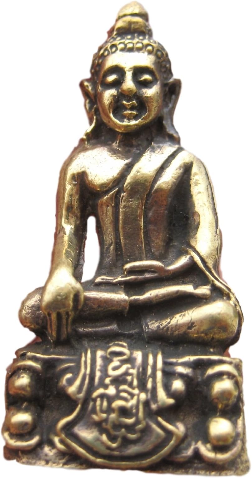 Brass Metal Shakyamuni Buddha Amulet Statue Thailand
