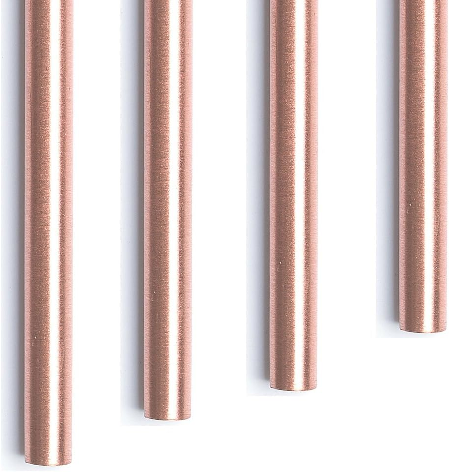 Copper Straws – Set of 4 Pure Drinking Straws (6.7") – Ideal for Moscow Mule Mugs – Premium Metal with Food-Safe Lacquer Finish