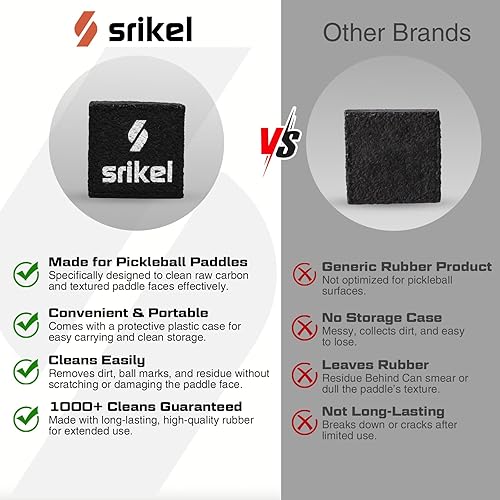 Miniatura 6 de Pickleball - Borrador limpiador de paletas con estuche de almacenamiento de transporte, limpiador de raquetas de bolas de fibra de carbono premium,