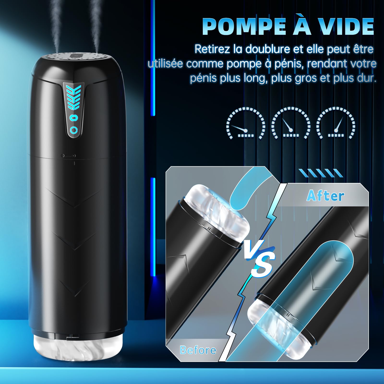 Masturbeuse Homme Sex Toys, Masturbateurs Masculins Mains Libres avec 7 Modes d'aspiration et 7 Modes de Rotation, Masturbateur Automatique Vaginette Ultra Réaliste Sextoyse Homme Sex Manuels