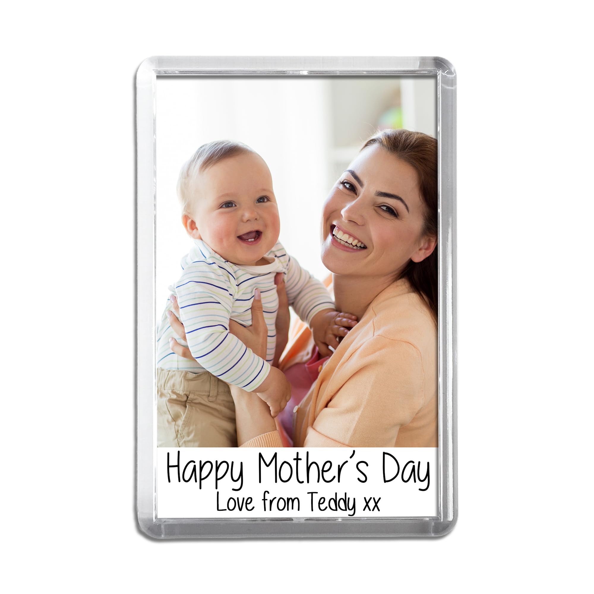 Fuzzy Cactus Clear Personalised Happy Mother's Day Magnet Love From Name Mother's Day Photo Fridge Magnet Jumbo - Add Your Name And Photo Of Mum Mummy Step Mum Grandma Nan