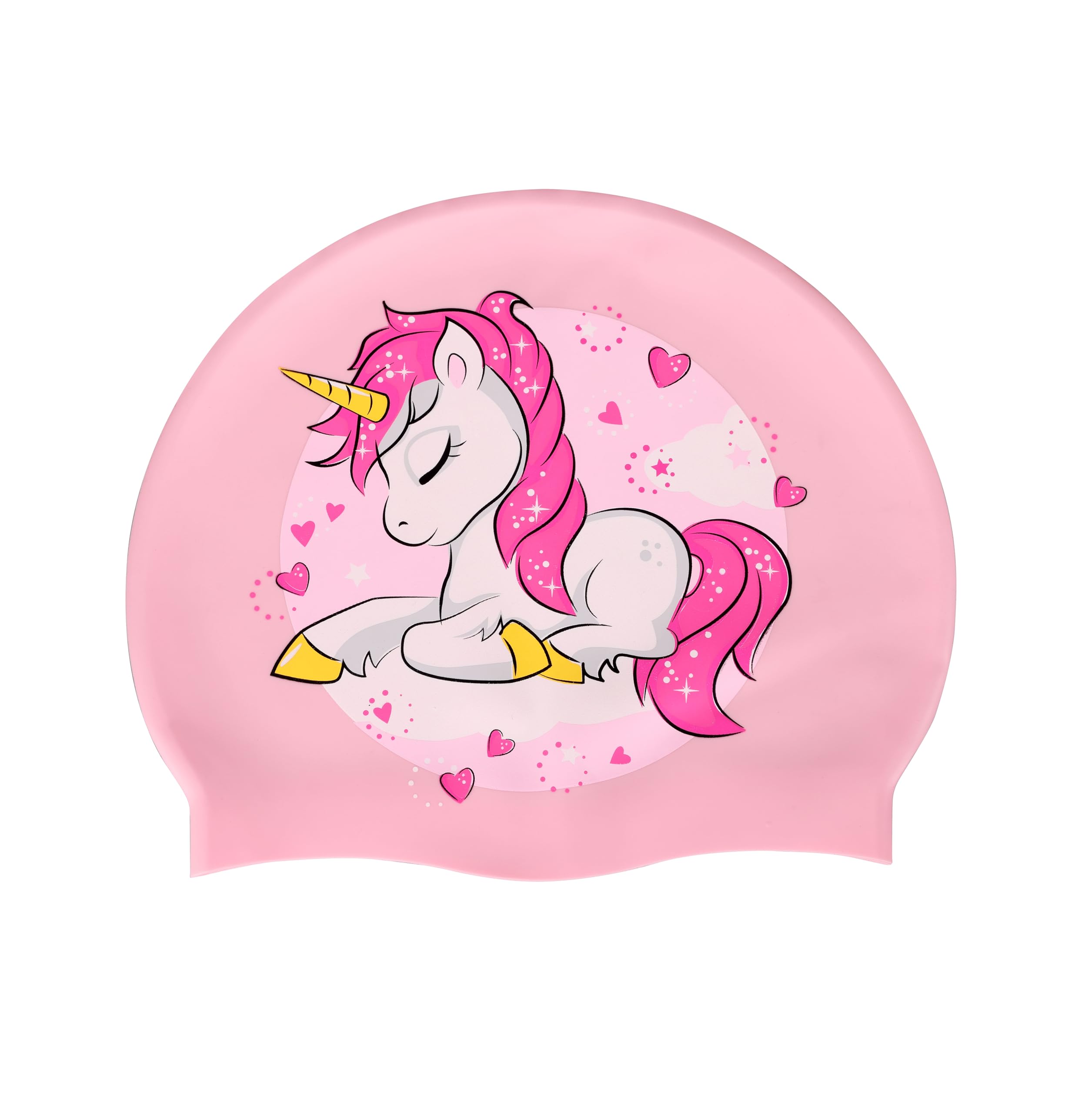 PrimalitePrimalite UNICORN Swim Caps for Kids- Aged 5-14 Years Old, Cute Cartoon Design, Silicone Waterproof Comfy Bathing Cap Swimming Hat for Long & Short Hair, Waterproof Stretchy for Children, Boys & Girls