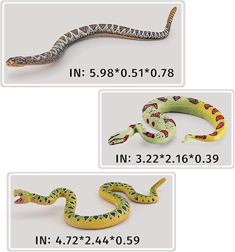 Miniatura 3 de Atralo Service Figuras de serpiente, vida salvaje, animales de la selva, 3 piezas, figuras de serpientes, regalos de fiesta, juguetes para niños y