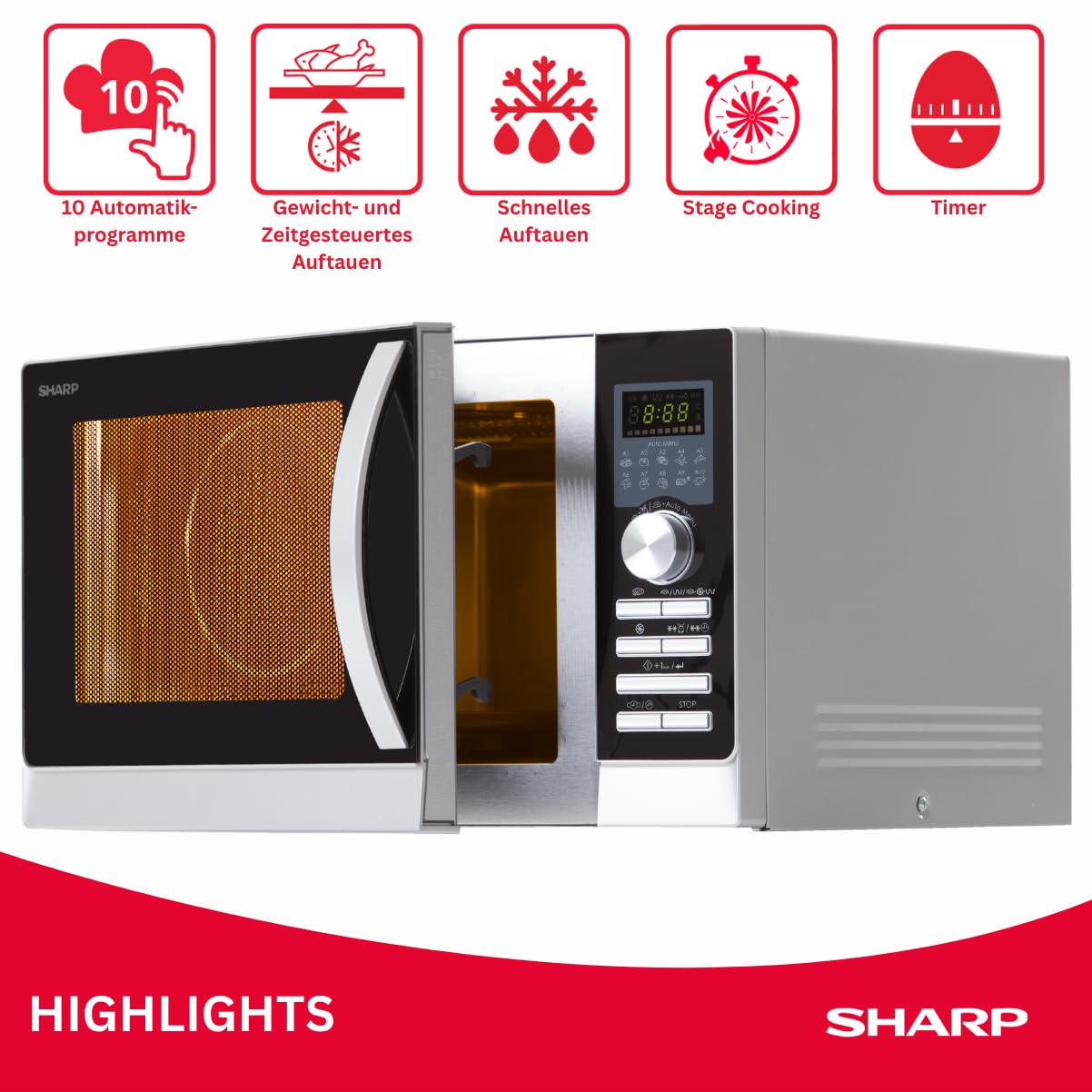 Convectie oven-magnetron-stoomgrill met hete lucht en doe-het-zelf Functie als e Convectie oven-magnetron-stoomgrill met hete lucht en doe-het-zelf Functie als e