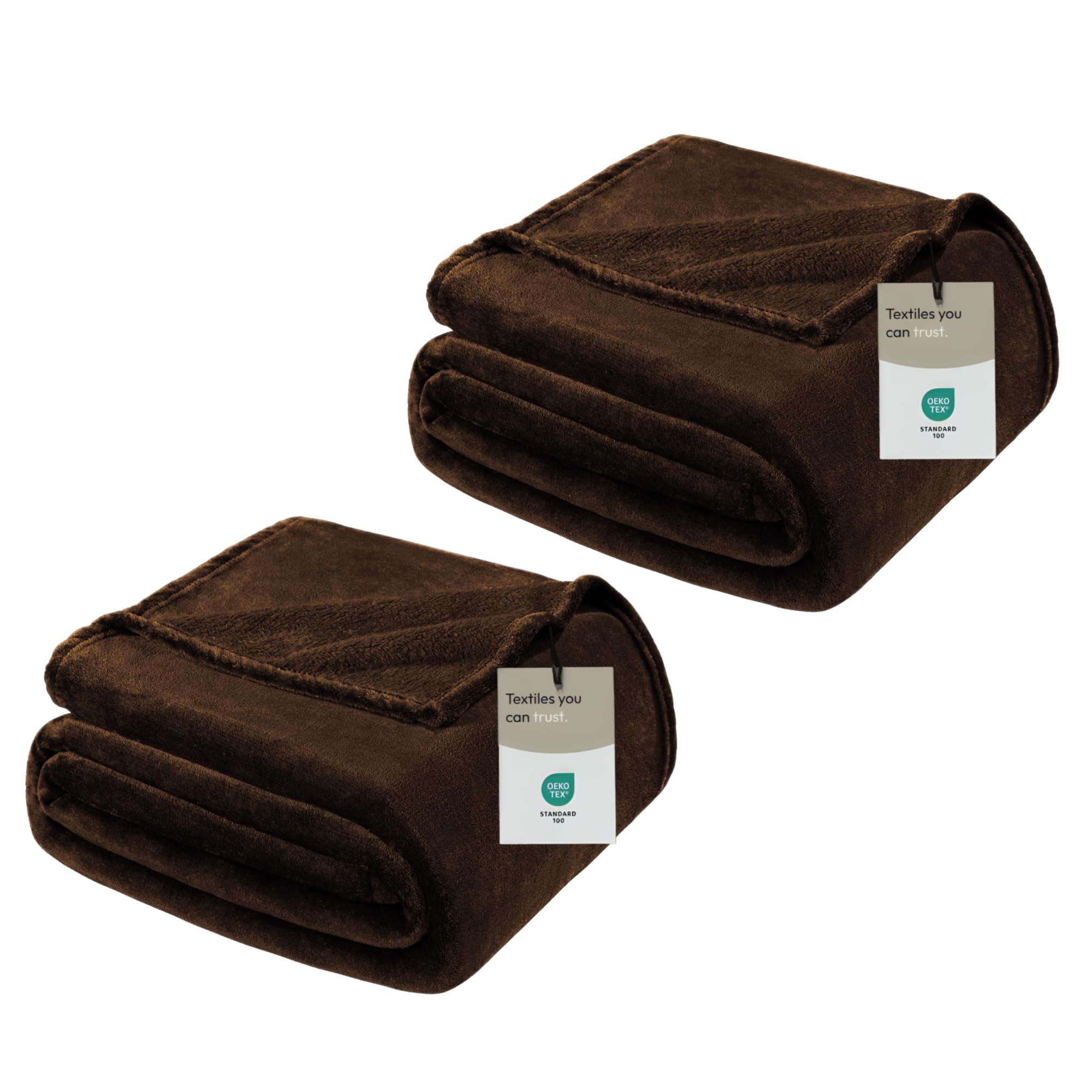 BedLooms Fleece Thow Blanket for Sofa, Bed 2 Pack Coffee (Double,150x200cm) โ image 1