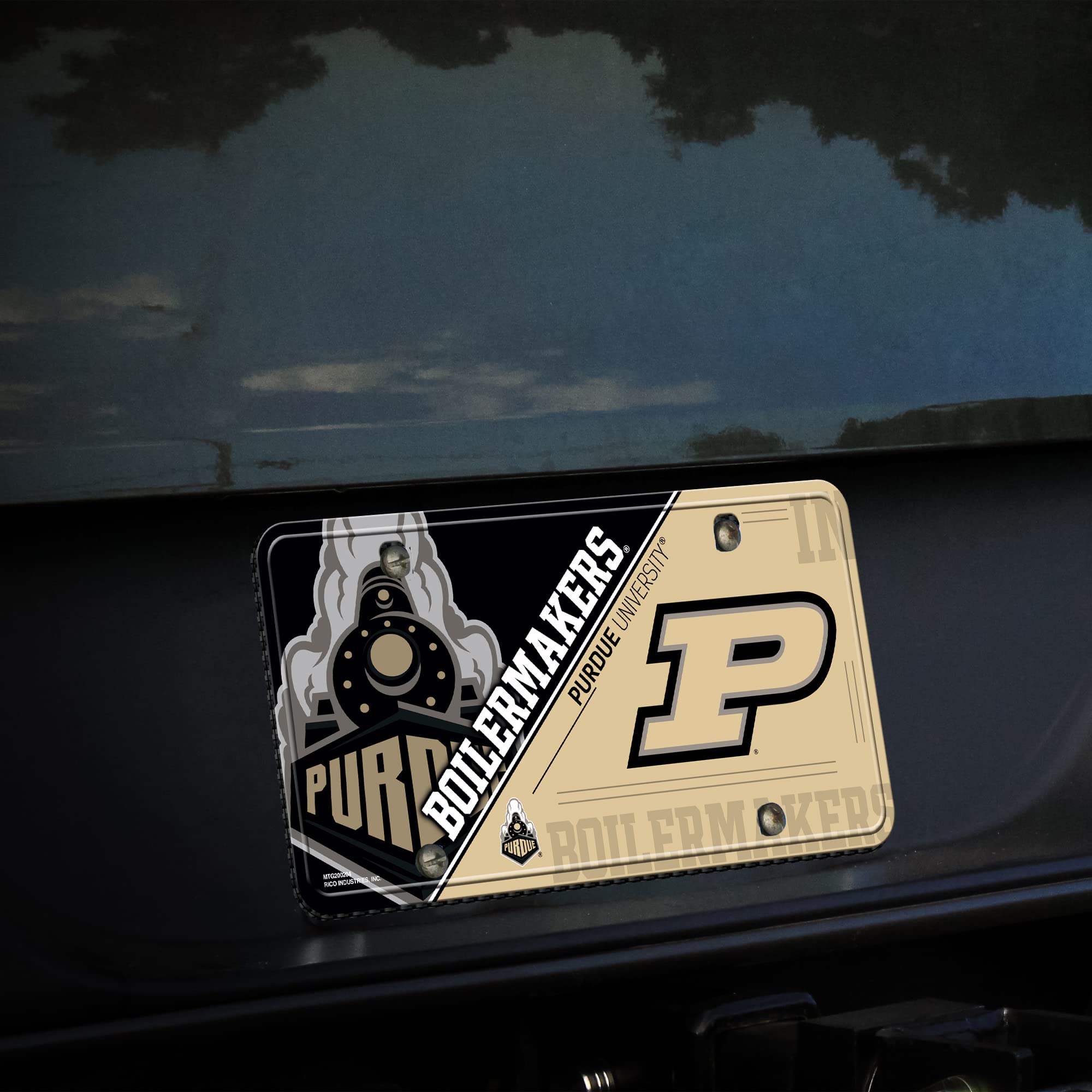 Rico Industries NCAA Purdue Boilermakers Metal License Plate Tag 6 x 11.5 Inches