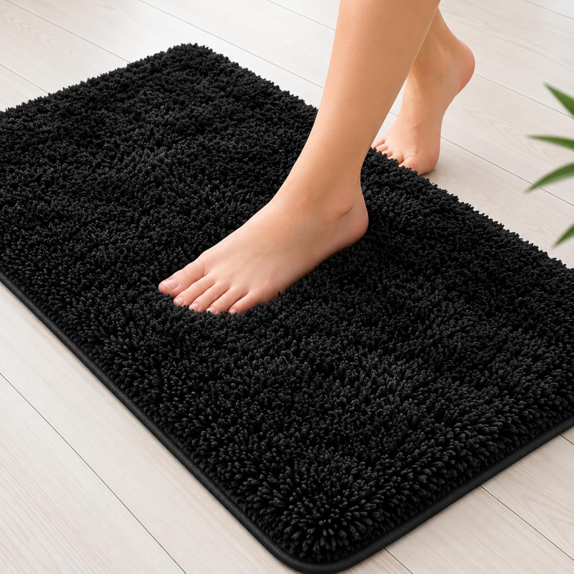 Microfiber Solid Rectangle Anti-Skid Bath Mat