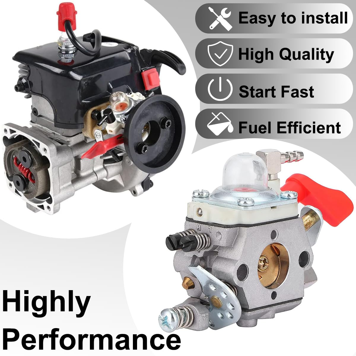 ZAMDOE Carburatore per Walbro WT 668 WT 997 WT 664 Carb per HPI Baja 5B SS 5T FG per Zenoah Cy per Rcmk per Losi 5ive-T 23-30.5CC Motori Carb per CY per Rovan KM Motori