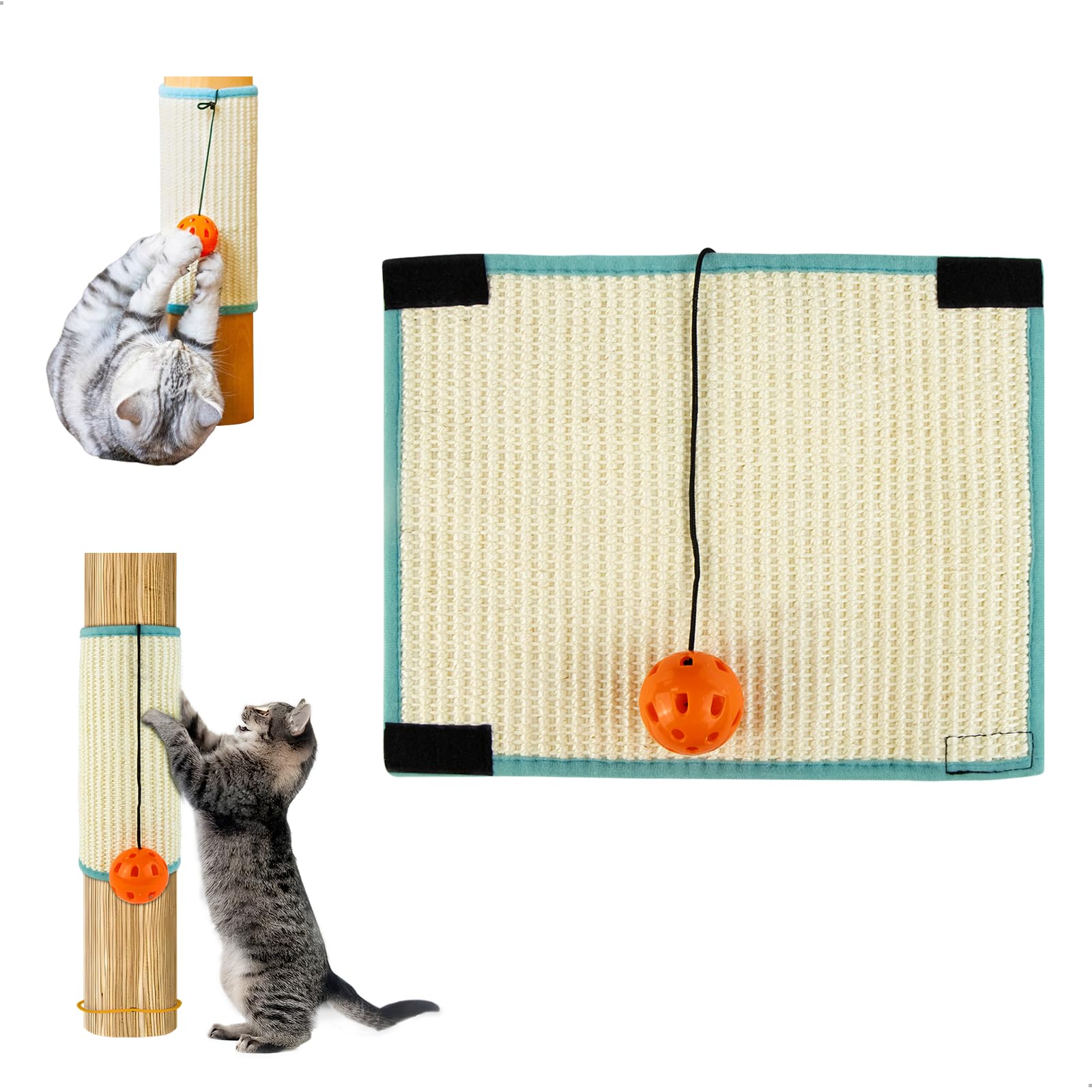 Scratcher for Cats Scratcher for Cats Sofa Cat Scratchers Sisal Protector Scratching Mat 32 x 25 cm Black for Table Legs Indoor Home