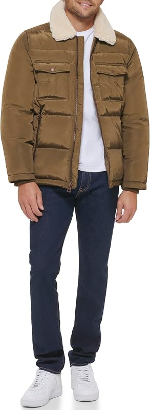 Women's Mid-weight Puffer Jacket With Sherpa Collar