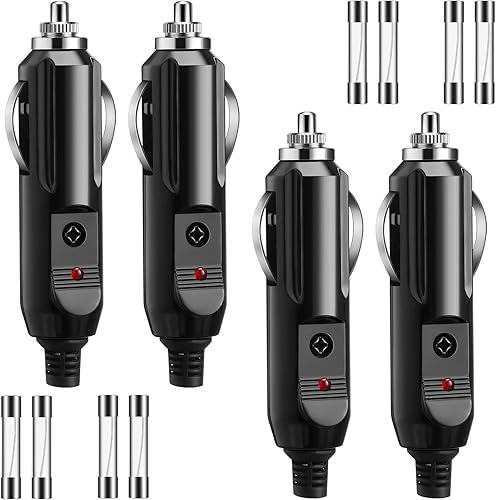Paquete de 4 encendedores de cigarrillos de 12 V, enchufe macho de 15 amperios, enchufe auxiliar de 24 V, enchufe de encendedor de cigarrillos de