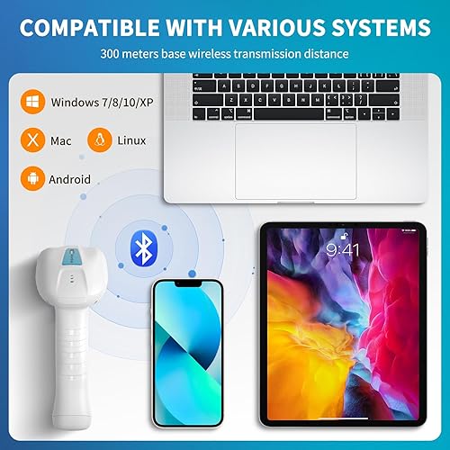 Miniatura 8 de NetumScan Escáner de código de barras industrial QR 2D, IP67 impermeable a prueba de golpes, batería de 2600 mAh, con base de carga, escaneo