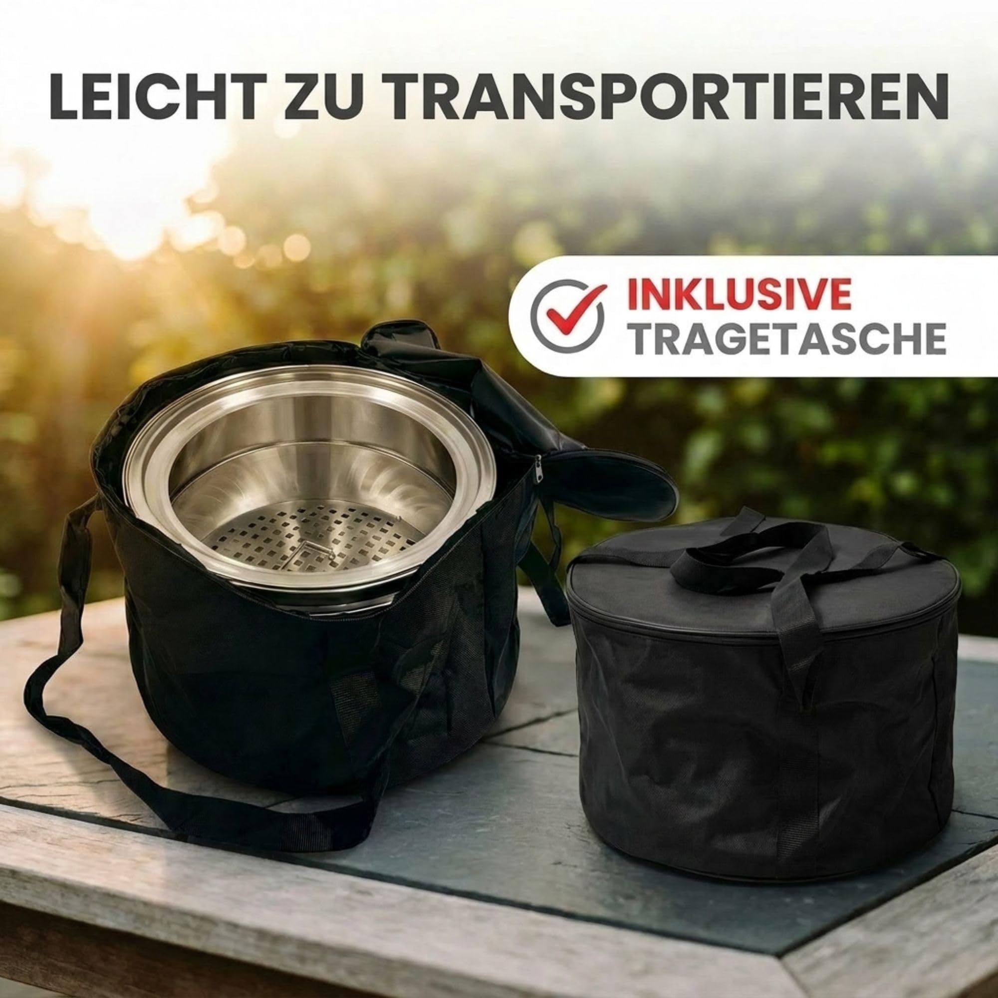 Heat Rokfri Rauchfreier Feuerkorb - Rauchfreie Feuerschale - Feuerstelle 40 cm - Fire Pit Outdoor - 40x40x35cm - Edelstahl