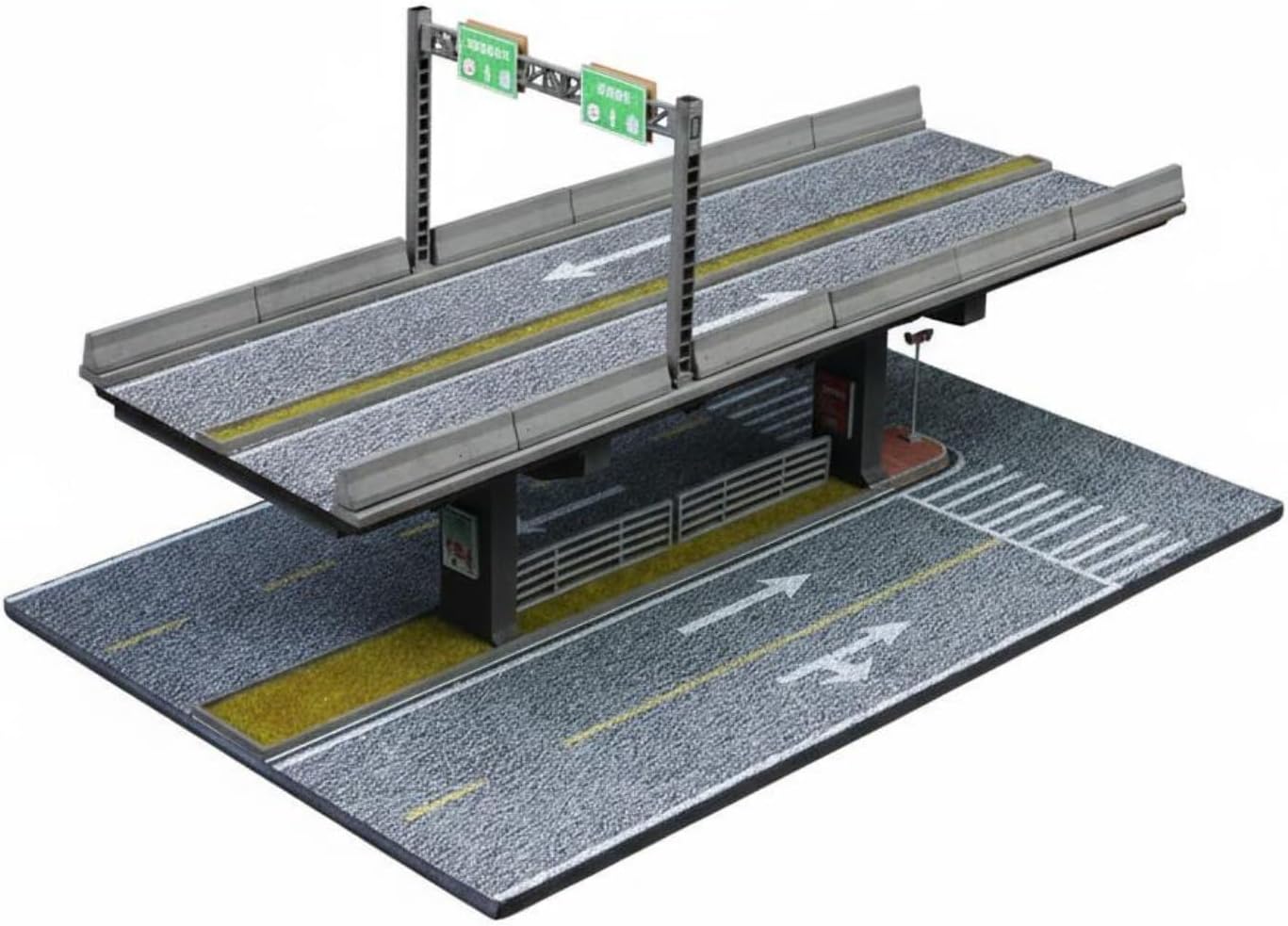 predolo 1:64 Scale Elevated Bridge Scene Realistic Details Assembly Overpass Diorama Resistant for Hobbyists, Room Decoration