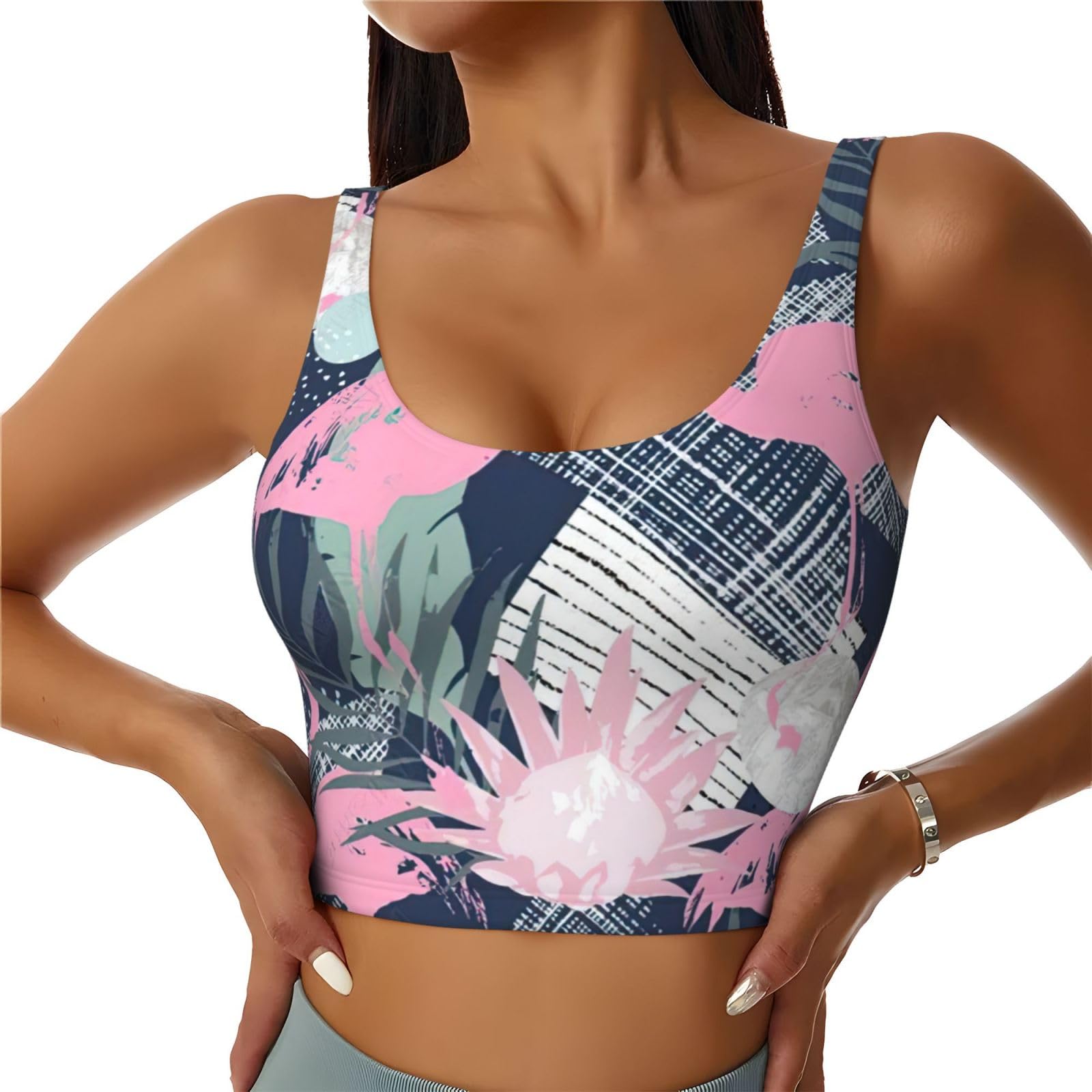 Débardeur d'été femme avec rembourrage intégré dos nageur motif flamant rose - 8
