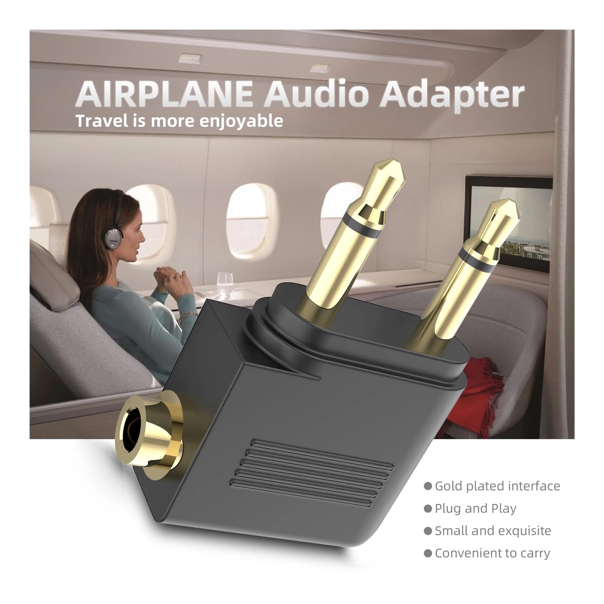 2/4/8 adattatori audio da 3,5 mm mono doppio maschio a jack stereo femmina, per cuffie da viaggio aerei e auricolari (4 pezzi)
