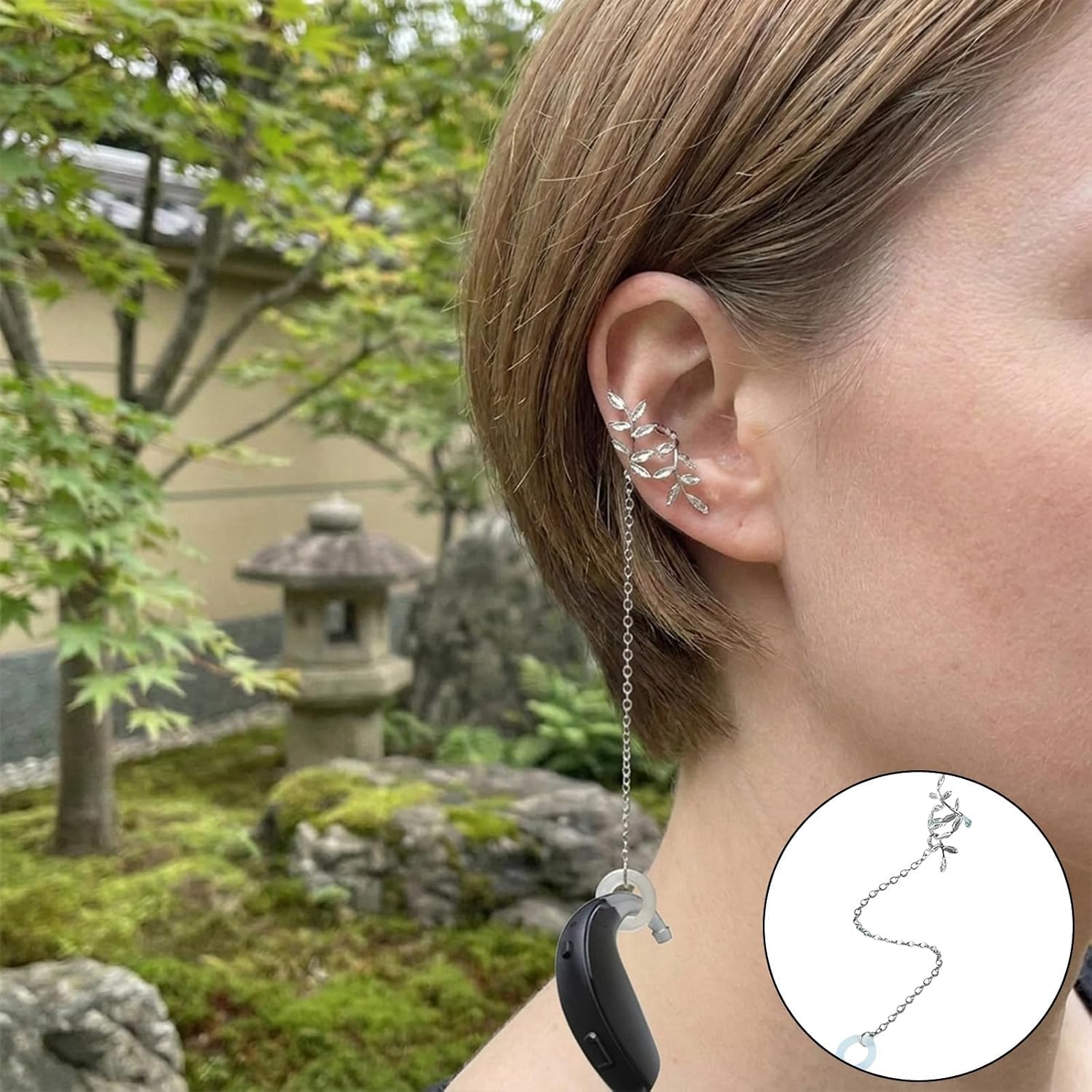 4 Pcs Hearing Aids Clips Universal Anti-Lost, BTE Earring Clip Cochlear Implant Accessories for Women Stylish Hearing Aid Clips to Avoid Loss