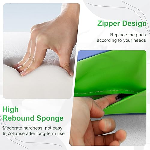 Miniatura 3 de Colchoneta de gimnasia inclinada para gimnasia plegable para interiores y exteriores, tapete de ejercicio en casa, gimnasio, yoga, con asa