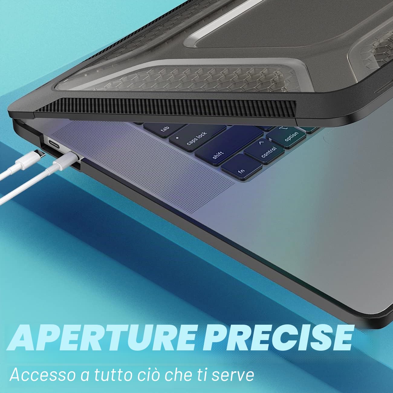 UESWILL Custodia pieghevole con cavalletto per MacBook Pro 16" (2019/2020) modello A2141 con Touch Bar e USB-C, protezione completa a nido d'ape, copertura resistente, nera