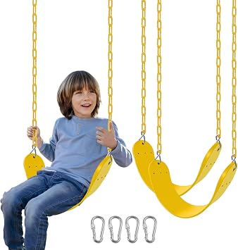 Swings Set - 2-Pack Suitable for Kids and Adults, with Hooks & Chains, Perfect for Backyard