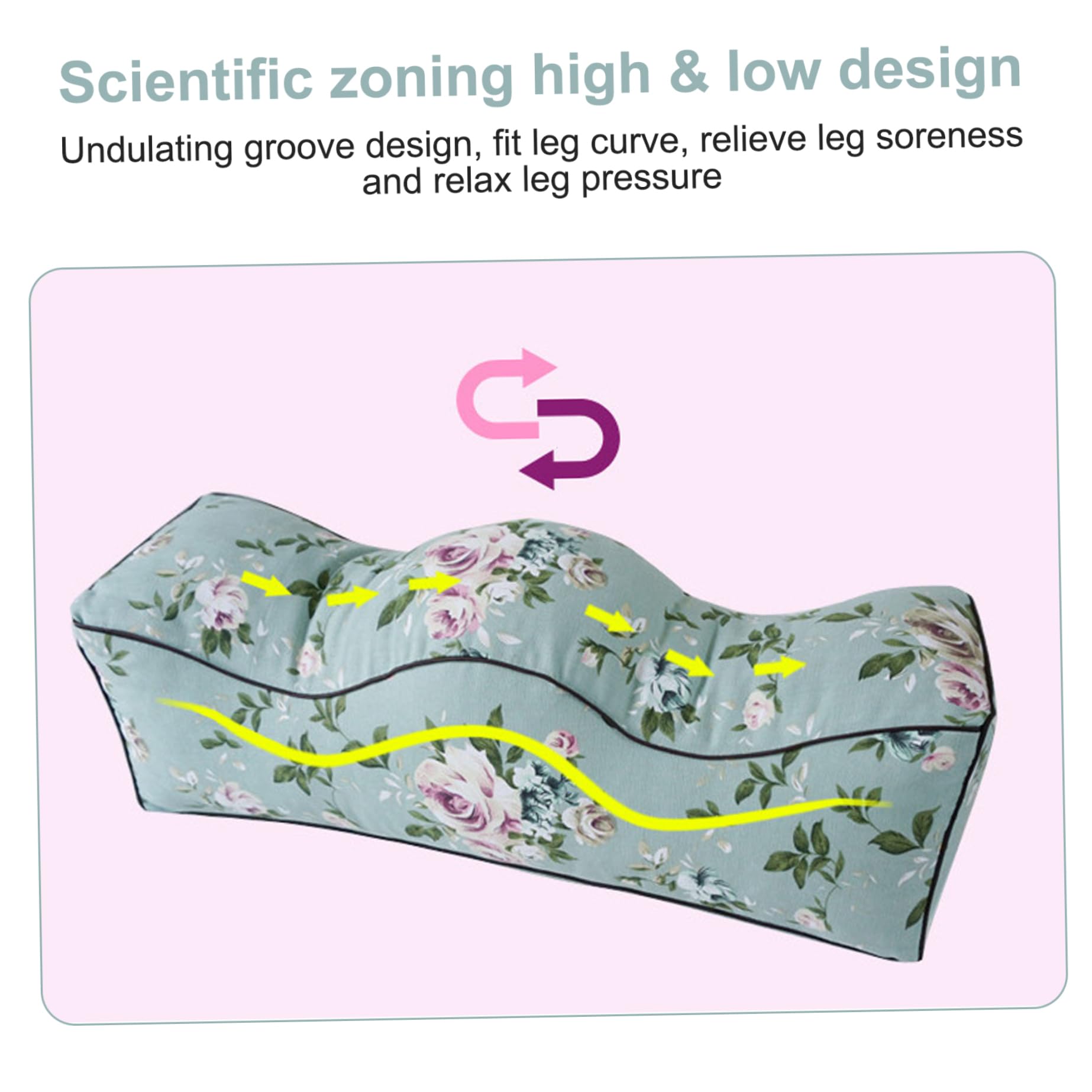 Cuscino ortopedico per gambe per donne incinte, 55,8 x 18,8 x 17,8 cm, cuscino in tela con supporto lombare