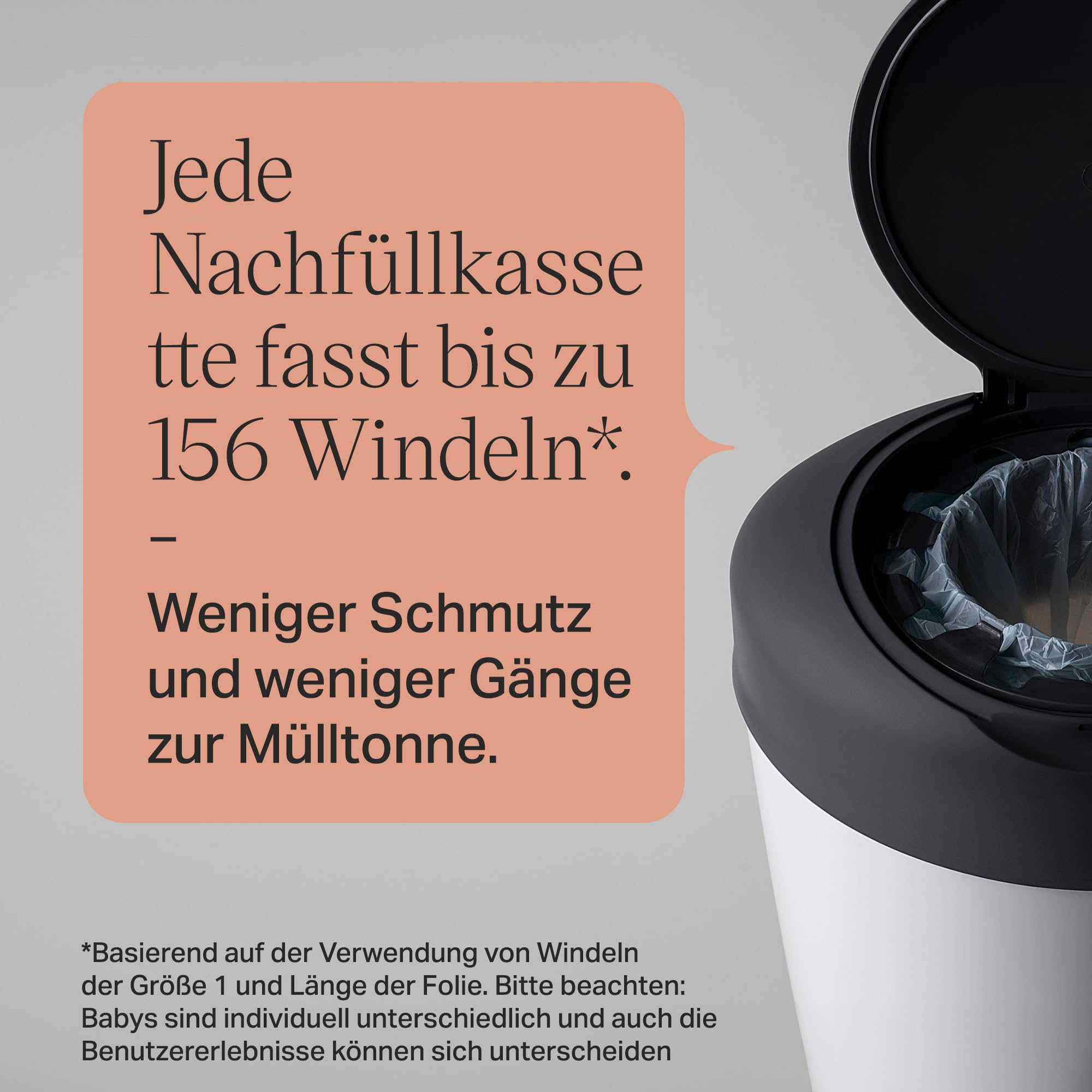 Tommee Tippee Nachfüllkassetten für Simplee Windelentsorgungssystem, 6-er Set, sich nur zur Verwendung in Simplee-Sangenic-Windeleimern