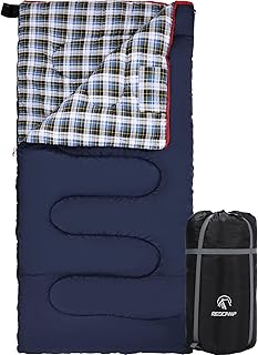 REDCAMP Cotton Flannel Sleeping Bag for Camping Backpacking, Adults Cold Weather Envelope Sleeping Bags with 2/3/4/6lbs Filling